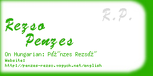 rezso penzes business card